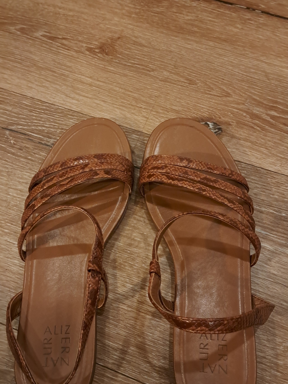 Naturalizer Brown Strappy Slide Sandals